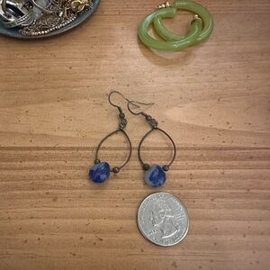 Elegant Blue Stone Drop Earrings